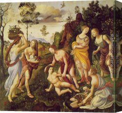 Piero Canvas Paintings - The Finding of Vulcan on Lemnos by Piero di Cosimo