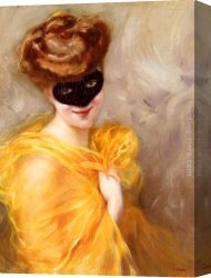 Ribera Canvas Paintings - Lady At A Masked Ball by Pierra Ribera