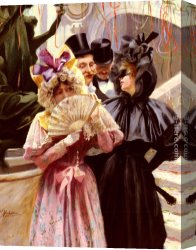 Ribera Canvas Paintings - Sortie Du Bal A L'Opera De Paris by Pierra Ribera