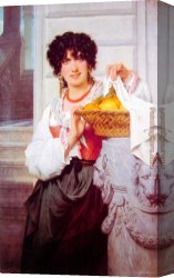 Pierre-auguste Cot Canvas Paintings - Pisan Girl with Basket of Oranges and Lemons by Pierre-Auguste Cot