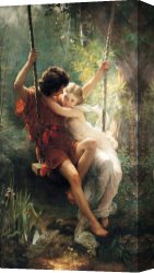 Pierre-auguste Canvas Paintings - Springtime by Pierre-Auguste Cot