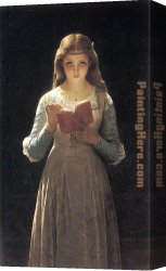 Young Canvas Paintings - Young Maiden Reading a Book by Pierre-Auguste Cot