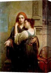 Musician's Table Canvas Paintings - Young Street Musicians by Pierre-Auguste Cot