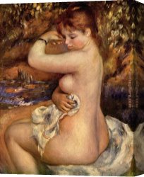 Renoir Canvas Paintings - After The Bath 1888 by Pierre Auguste Renoir