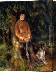 The Booty Hunting with Dogs Canvas Paintings - Alfred Berard And His Dog by Pierre Auguste Renoir