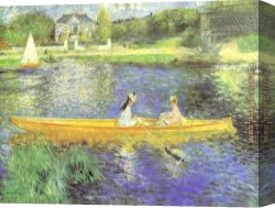 Renoir Canvas Paintings - Banks of the Seine at Asnieres by Pierre Auguste Renoir