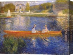 Seine Canvas Paintings - Banks of the Seine at Asnieres I by Pierre Auguste Renoir