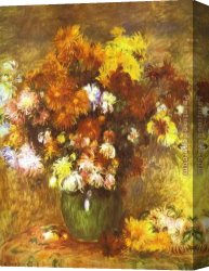 Renoir Canvas Paintings - Bouquet of Chrysanthemums by Pierre Auguste Renoir