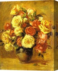 Renoir Canvas Paintings - Bouquet of Roses (Bouquet de roses) by Pierre Auguste Renoir