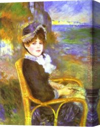 Renoir Canvas Paintings - By the Seashore by Pierre Auguste Renoir