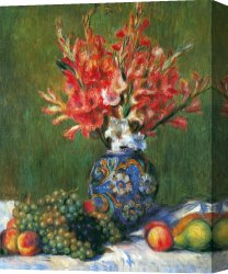 Renoir Canvas Paintings - Flowers and Fruit by Pierre Auguste Renoir