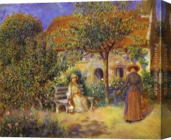 Renoir Canvas Paintings - Garden Scene in Britanny by Pierre Auguste Renoir