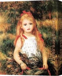 Renoir Canvas Paintings - Girl With Sheaf Of Corn by Pierre Auguste Renoir