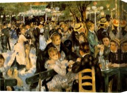 Renoir Canvas Paintings - La Moulin de la Galette by Pierre Auguste Renoir