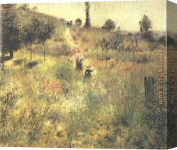 Renoir Canvas Paintings - Path Climbing Through Long Grass by Pierre Auguste Renoir
