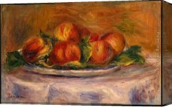 Renoir Canvas Paintings - Peaches on a Plate by Pierre Auguste Renoir