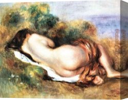 Renoir Canvas Paintings - Reclining Nude by Pierre Auguste Renoir