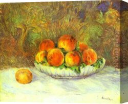 Allegory of Human Life Canvas Paintings - Still Life with Peaches by Pierre Auguste Renoir