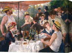 Renoir Canvas Paintings - The Boating Party Lunch by Pierre Auguste Renoir