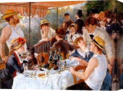 Renoir Canvas Paintings - The Boating Party Lunch I by Pierre Auguste Renoir