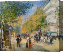 Boulevard Canvas Paintings - The Great Boulevards by Pierre Auguste Renoir