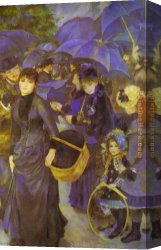 Renoir Canvas Paintings - The Umbrellas by Pierre Auguste Renoir