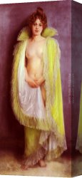 Femme Canvas Paintings - Femme En Deshabillee Verte by Pierre Carrier-Belleuse