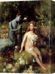Der Jubil Canvas Paintings - The Temptation Of Eve by Pierre Jan van der Ouderaa