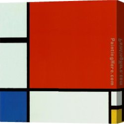 Yellow Canvas Paintings - Composition with Red Blue Yellow 2 by Piet Mondrian