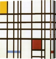 Yellow Canvas Paintings - Composition with Red Yellow and Blue by Piet Mondrian