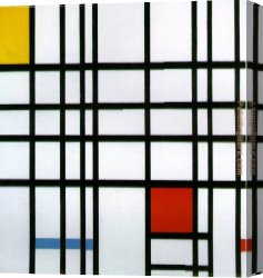 Yellow Canvas Paintings - Composition with Yellow Blue and Red by Piet Mondrian