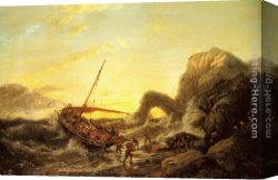 Shipwreck Canvas Paintings - The Shipwreck by Pieter Christian Dommerson