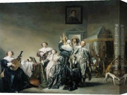 Pleasant Company Canvas Paintings - Galant Company by Pieter Codde