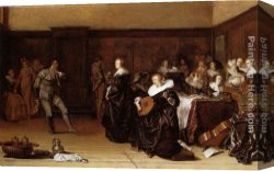 Musical Instruments Canvas Paintings - Musical Company by Pieter Codde