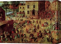 Elder Canvas Paintings - Children's Games by Pieter the Elder Bruegel