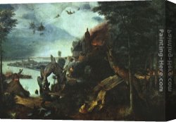 Temptation Canvas Paintings - Landscape with the Temptation of Saint Anthony by Pieter the Elder Bruegel