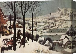 Hunters Canvas Paintings - The Hunters in the Snow (Winter) by Pieter the Elder Bruegel