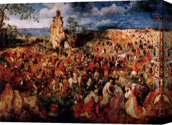 Altarpiece of Calvary Canvas Paintings - The Procession to Calvary by Pieter the Elder Bruegel
