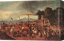 The Crucifixion Canvas Paintings - Crucifixion by Pieter the Younger Brueghel