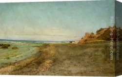 Pietro Canvas Paintings - The Shore of Maccarese Near Fregene Rome by Pietro Barucci