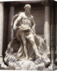 Pietro Canvas Paintings - Neptune by Pietro Bracci