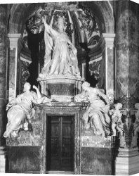 Tomb Canvas Paintings - Tomb of Benedict XIV by Pietro Bracci