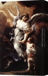 Pietro Canvas Paintings - The Guardian Angel by Pietro da Cortona