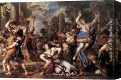 Pietro Canvas Paintings - The Rape of the Sabine Women by Pietro da Cortona