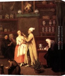 Pietro Canvas Paintings - The Spice-vendor's shop by Pietro Longhi