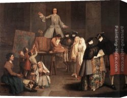 Pulling a Tooth Canvas Paintings - The Tooth Puller by Pietro Longhi