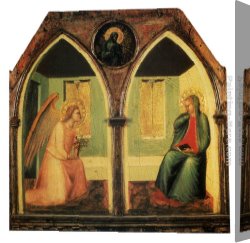 Pietro Canvas Paintings - The Annunciation by Pietro Lorenzetti