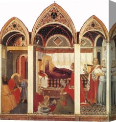 Pietro Canvas Paintings - The Birth of Mary by Pietro Lorenzetti