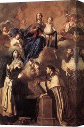 Pietro Canvas Paintings - Our Lady of Mount Carmel by Pietro Novelli