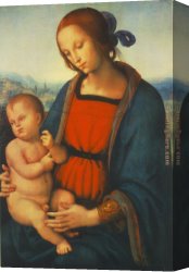 Pietro Canvas Paintings - Madonna with Child by Pietro Perugino